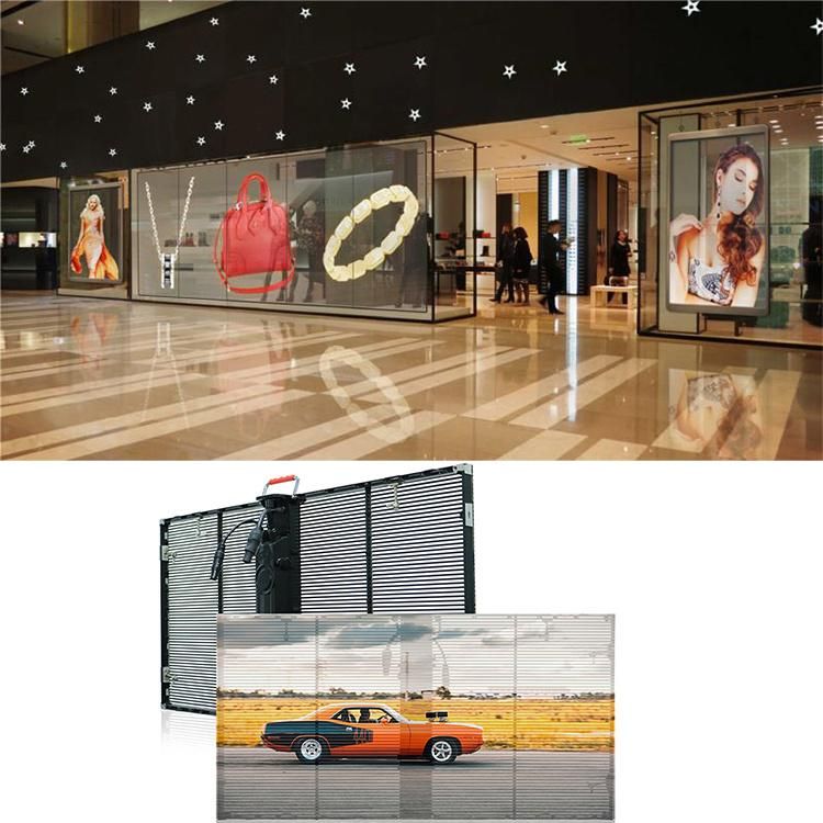 High Brightness High Transparency LED Transparent Window Screen Advertising Glass LED Display