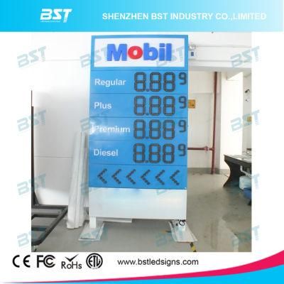 Red Color Outdoor Waterproof LED Gas Price Changer Sign