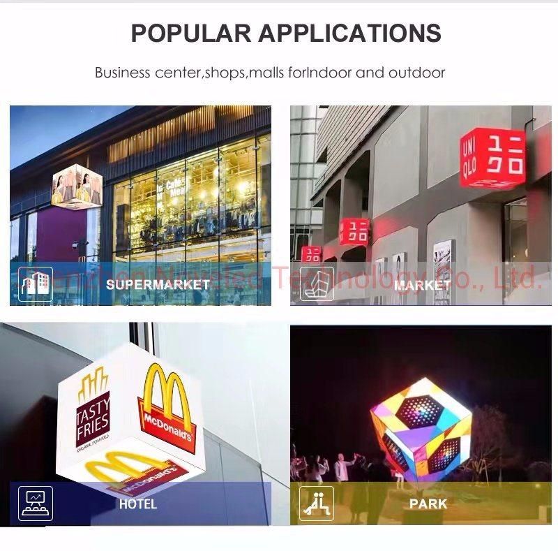 P2.5 /P3.91 Indoor Outdoor Creative Magic Cube Cuboid Square LED Display Screen Panel for Retail Store Shop Logo Advertising