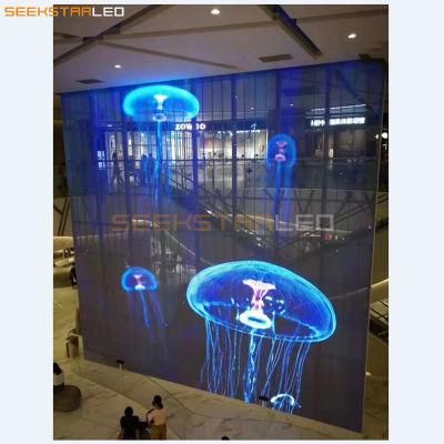 Outdoor Indoor Glass Transparent LED Film Display Transparent Panels LED Strip Display Screen