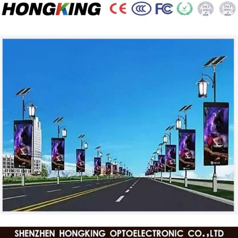 Module Size 200*200mm P3.846 Lamp Post Display Outdoor Street Advertising Light Pole LED Display Smart LED Screen