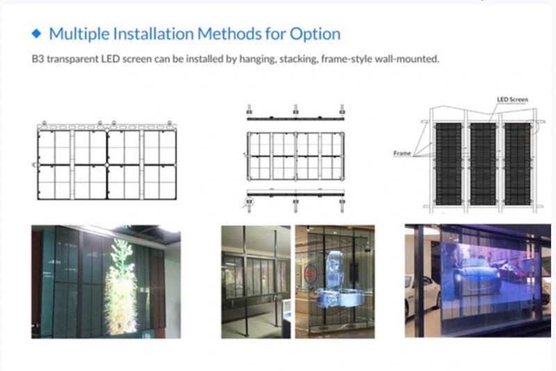 P3.9-7.8 High Brightness Transparent Flexible LED Screen Window LED Display