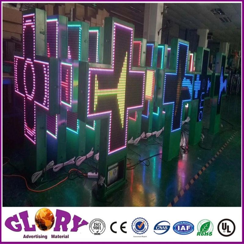 LED Pharmacy Cross Billboard Pharmacia Shop LED Display