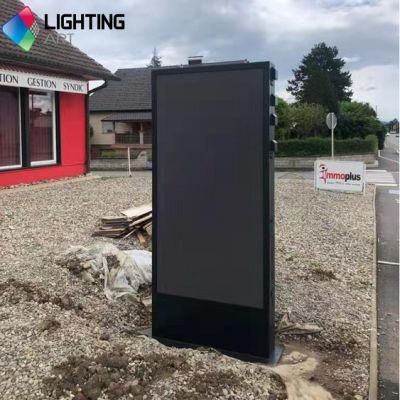 Custom Feature 2-5 Years Warranty Outdoor Ground Stand LED Advertising Light Box LED Display Screen