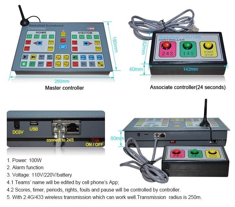 Digital Electronic Basketball Scoreboard/Digital Score LED Display Board