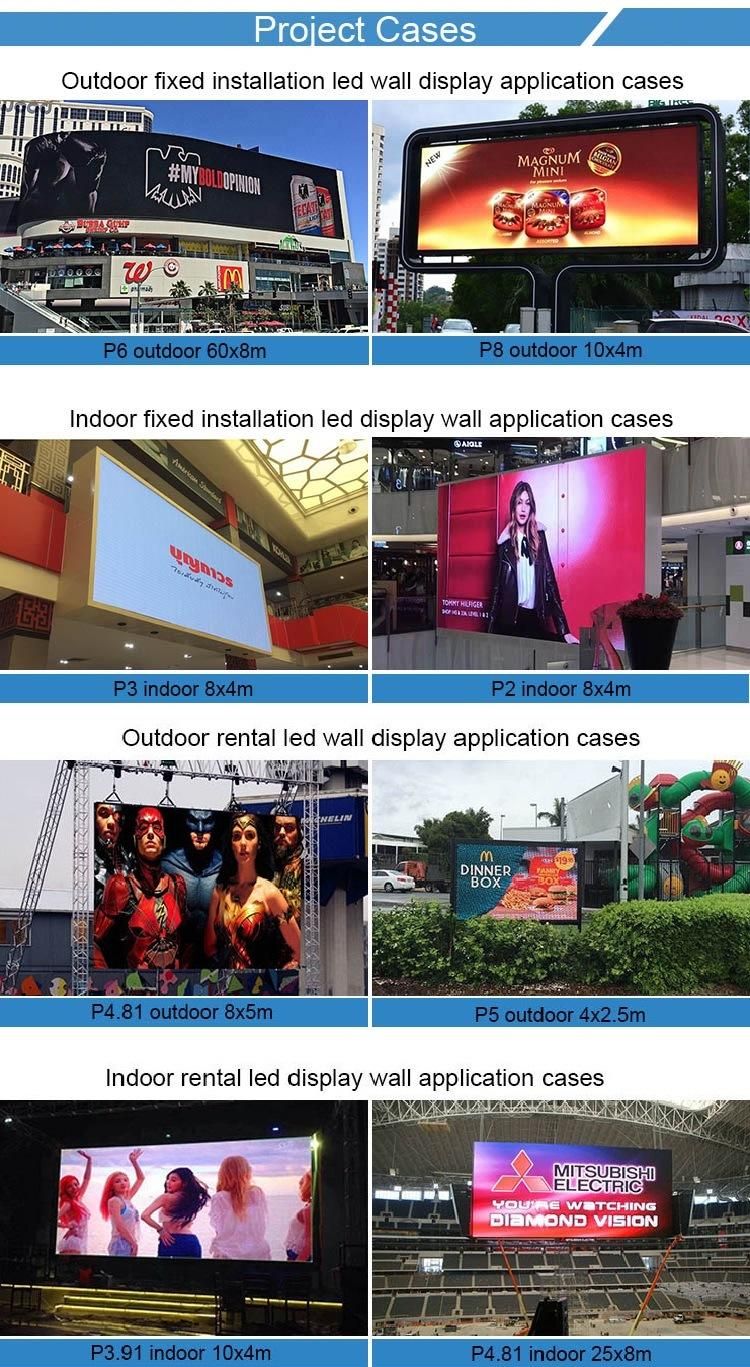 Full Color P3 P4 P5 P6 P8 P10 Panel/Flexible/Giant Billboard LED Display Screen