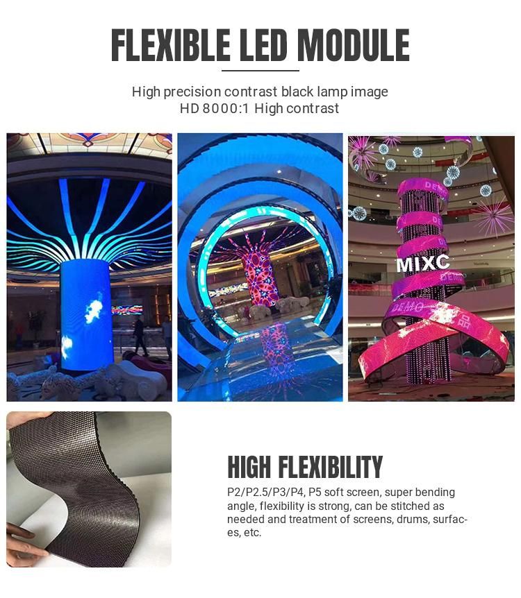 P2.5 Indoor Flexible LED Display Screen Module Hot Sale Soft Vertical Flexible LED Module