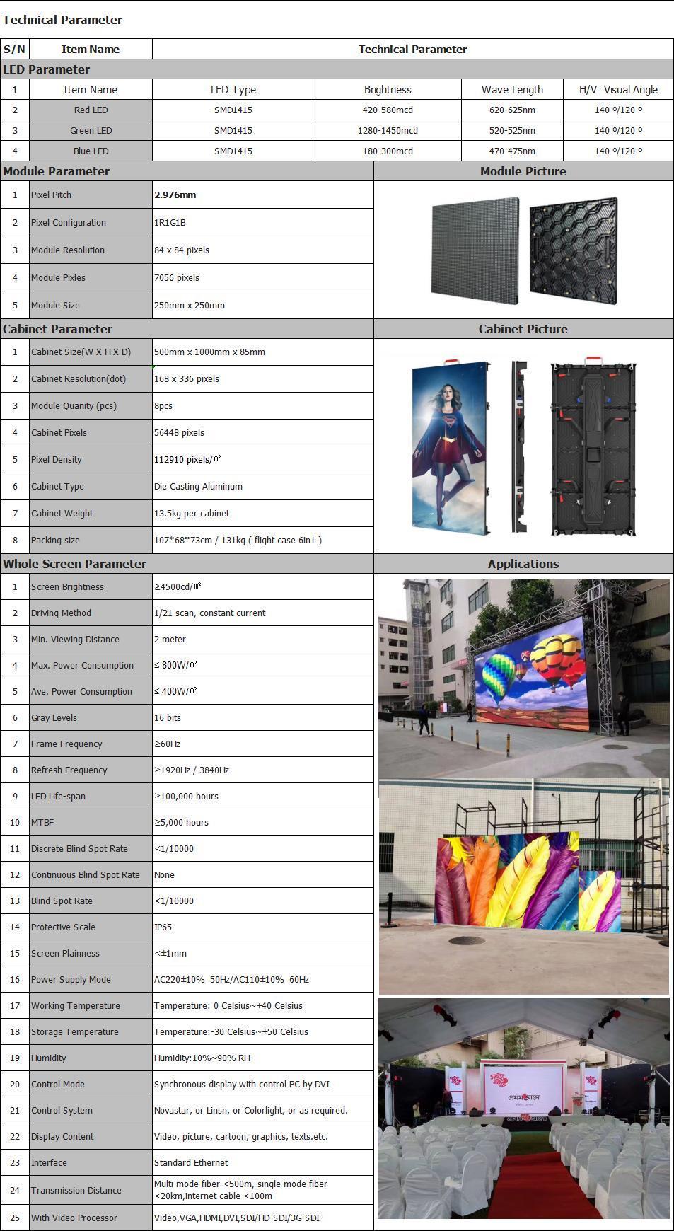 P2.9mm Brilliant Performance Digital Panel High Definition Video Wall LED Screens for Outdoor Rental Programme