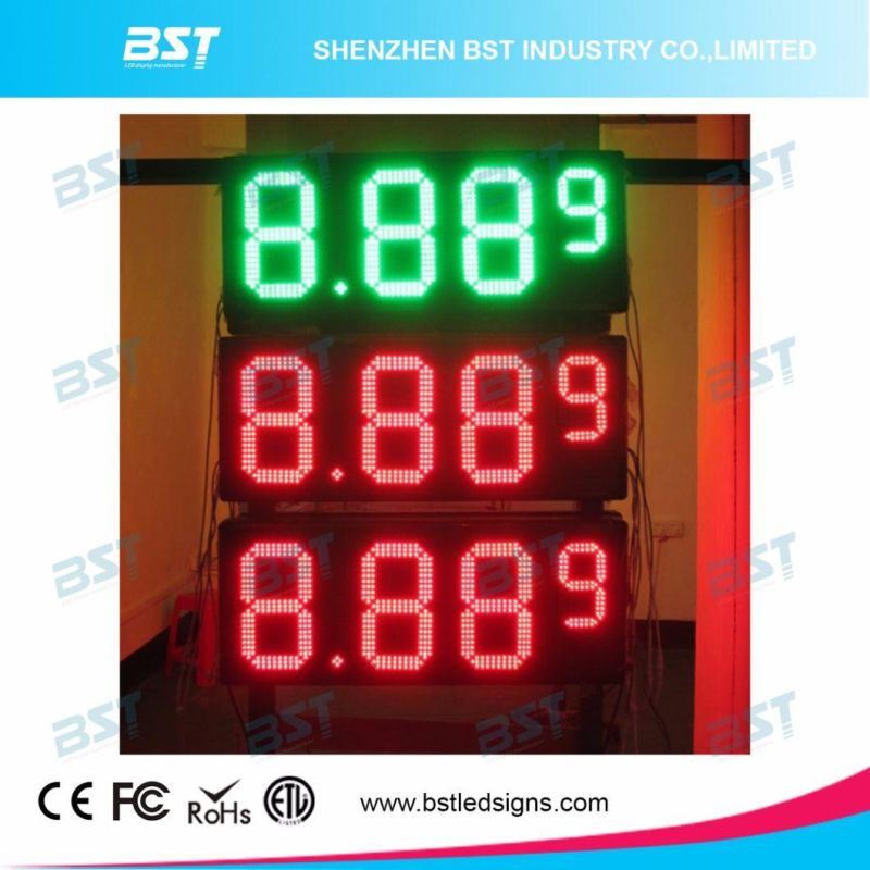 Red Color Outdoor Waterproof LED Gas Price Changer Sign