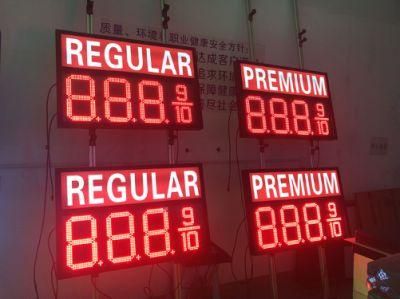 Single Red Diesel Oil Price Sign LED Light Box 12&quot; Digital Gas Price Sign