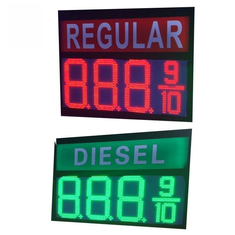 Red/Green/White 8.889 8.889/10 USA Digital Gas Station LED Fuel Price Sign Display Panel