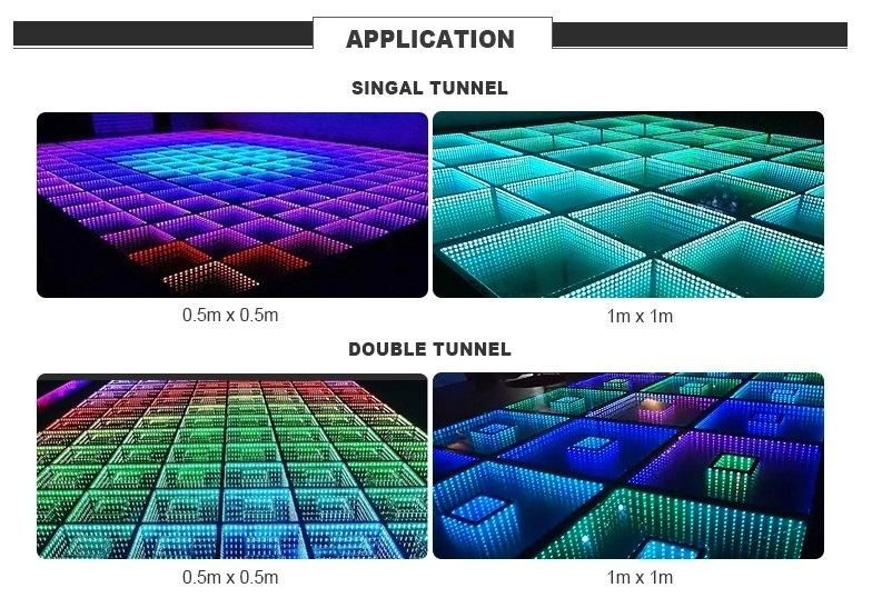 Portable Infinity Mirror 3D LED Dance Floor for Fashion Show/Disco