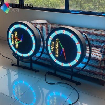 LED P4.68 Outdoor Double Sided Round Shape Logo Display Signboard Screen