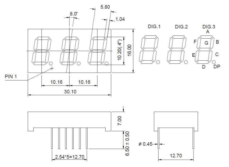 0.4 Inch 3 Digits 7 Segment LED Display with RoHS From Expert Manufacturer