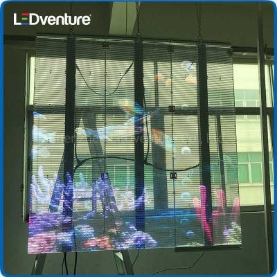 Full Color P10.4 Indoor Advertising Display Transparent Glass LED Screen