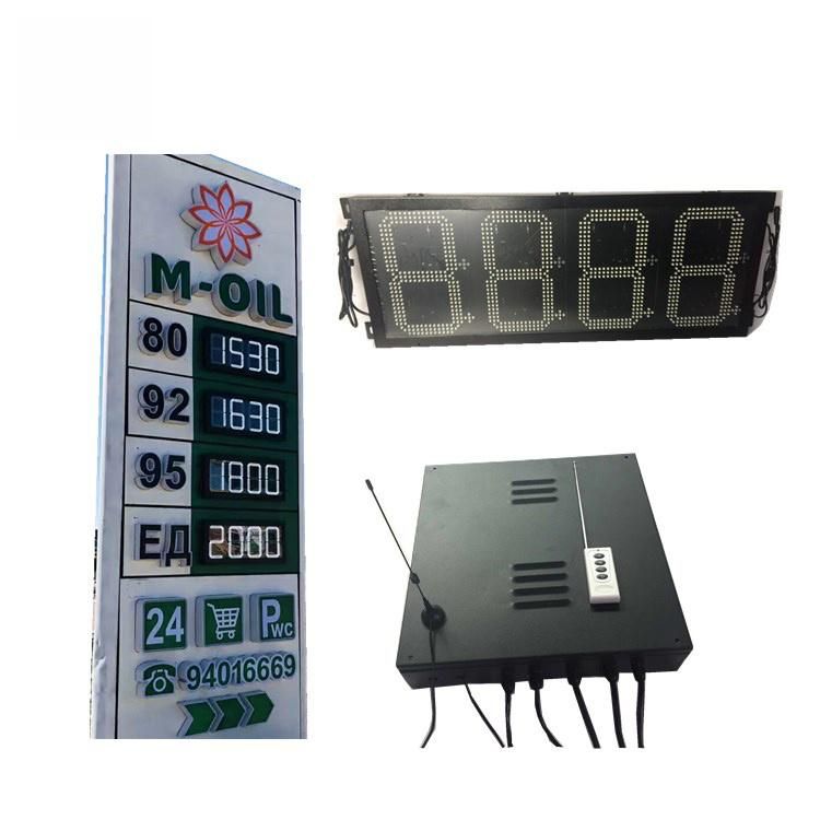 Waterproof 12/16/24 Inch Yellow Digital 8888 LED Gas Price Digital Panel LED Gas Sign