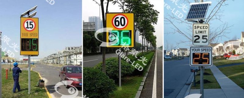 Traffic Safety Solar Induction LED Speed Limit Your Speed Radar Signs