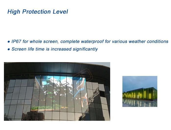 10, 000nits See-Through LED Strip Display Panels for Media Facade