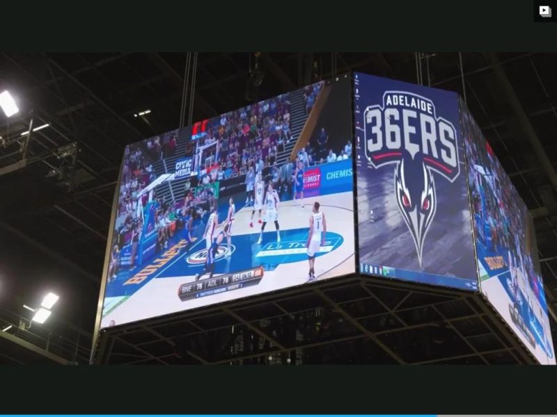 P3.91 Indoor Four-Sided Basketball Stadium Advertising LED Cube Display