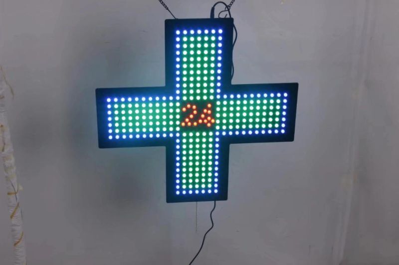 LED Pharmacy Cross Billboard Pharmacia Shop LED Display