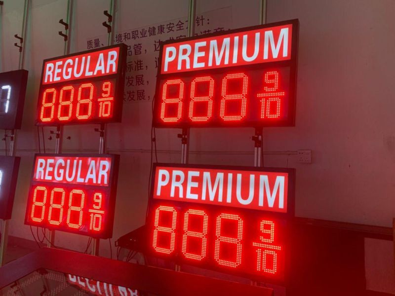 Single Red Diesel Oil Price Sign LED Light Box 12" Digital Gas Price Sign