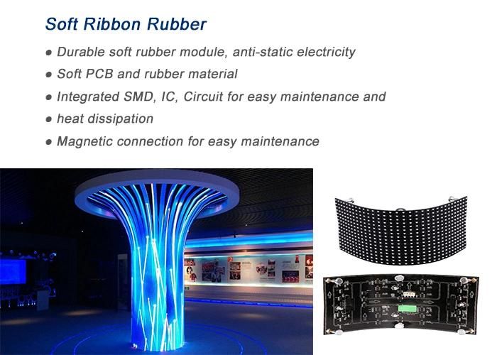 Light Weight P2.5 Soft Flexible LED Display for Archiving Irregular Shape Screens