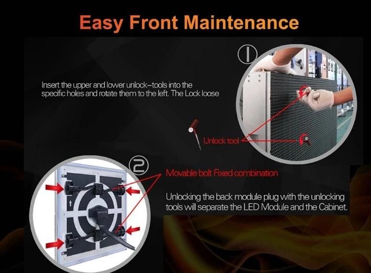 Outdoor Advertising P6.67/P8/P10 LED Video Wall Front Service Display