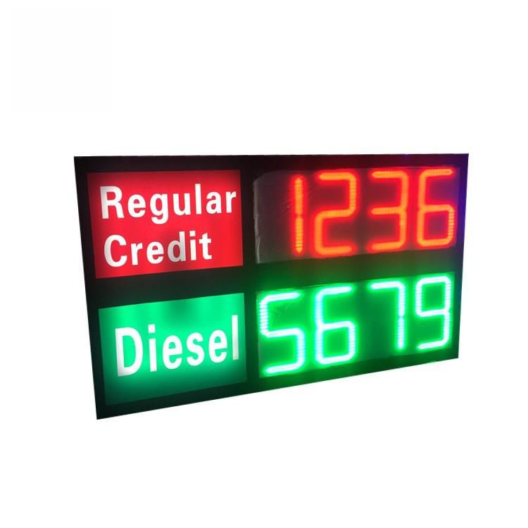 Red/Green/White 8.889 8.889/10 USA Digital Gas Station LED Fuel Price Sign Display Panel