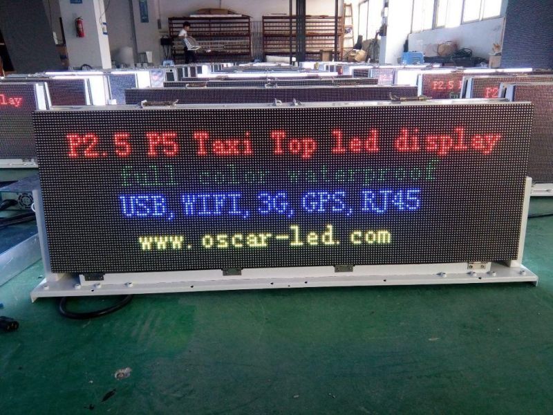 P2.5 Outdoor 3G/4G Wireless Taxi Top LED Display