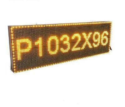 Single Yellow Outdoor P10 Text Advertising LED Display Module Screen