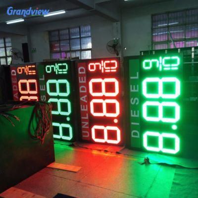 Petrol Station Price Display Board Waterproof Steel Box LED Gas Price Sign