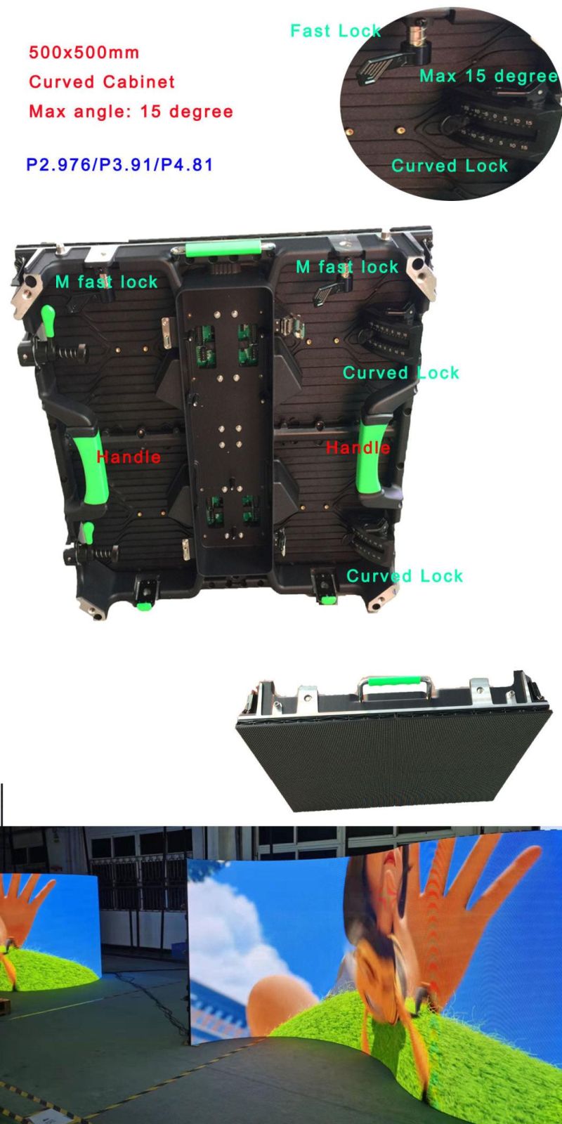 Quick Install P2.97 P3.91 P4.81 Rich Color High Brightness Display Outdoor Indoor Rental LED Screen