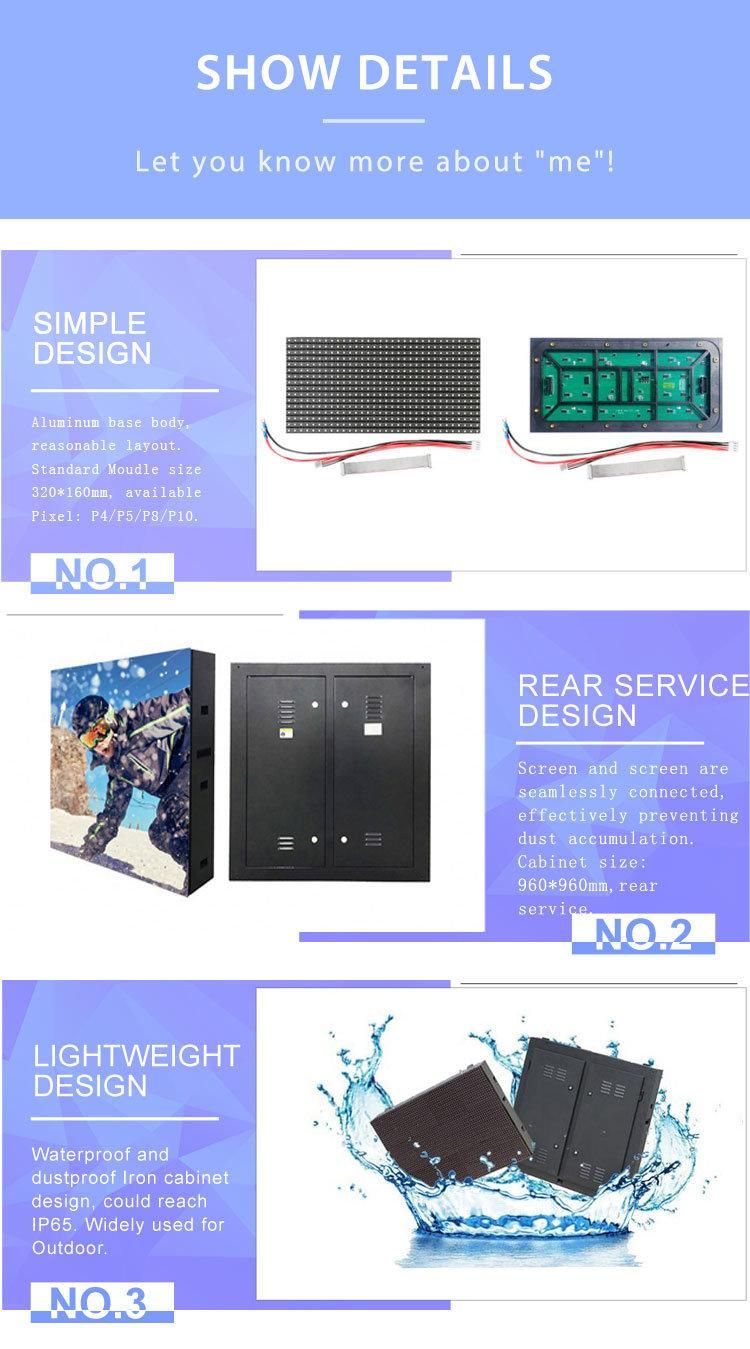 Full Color P5 P6 P8 P10 Programmable Scrolling Message LED Sign P10 Outdoor LED Sign Board