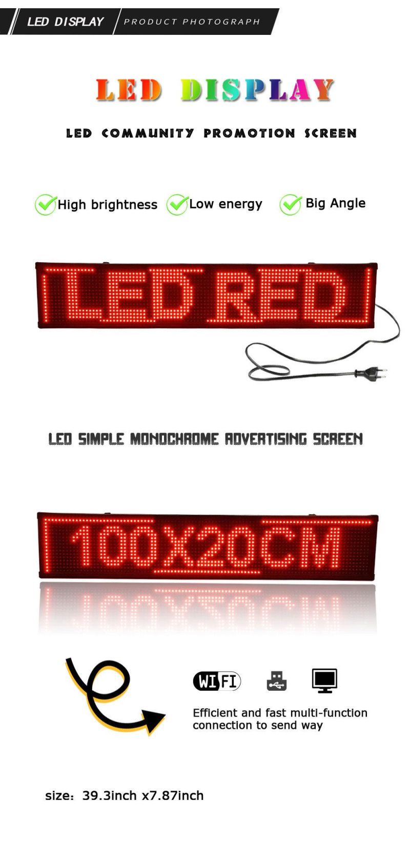 Wholesale Production Stores Monochrome Advertising LED Signs and Display Prices