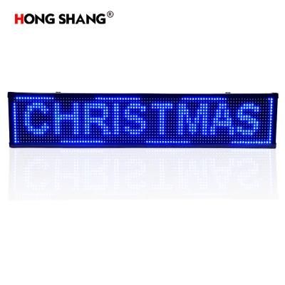 Window Scrolling Screen Panel LED Signs Semi-Outdoor Blue Advertising Display