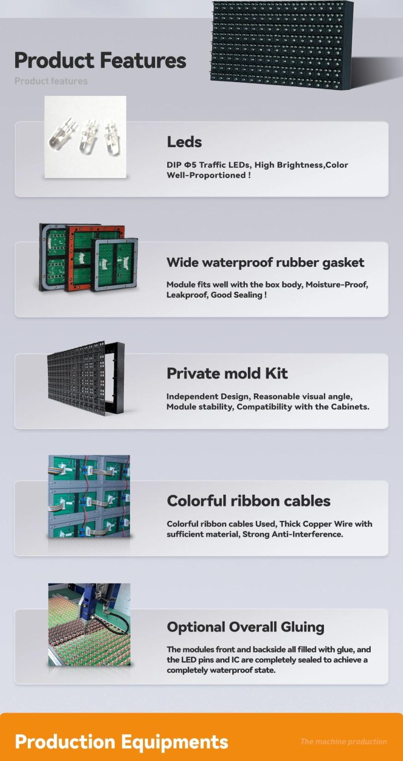 1r1g1b Outdoor P16 DIP LED Display Module for Advertising