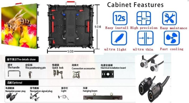 500X500/1000mm Outdoor Stage Rental P4.81/P3.91 LED Display Background Screen