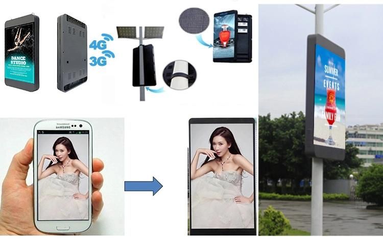 4G/WiFi Control Outdoor Street Advertising Light Pole Screen