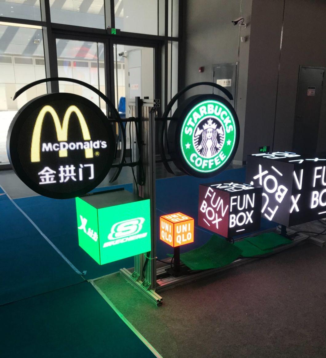 Special Shape RGB Shop Advertising P2.5 Outdoor Cube LED Display