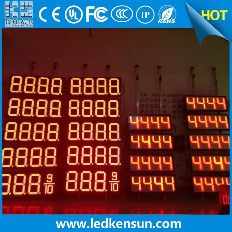 Super Bright LED Gas Price Display Sign Digital 12 Inches Single Red Gas Station Outdoor Electronic Fuel Price Oil Price Gas Price LED Sign