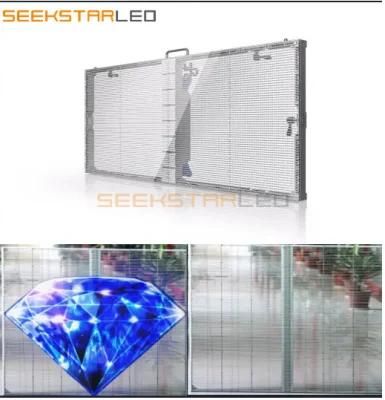 High Resolution High Definition LED Display Transparent Indoor Outdoor LED Advertising Window Wall