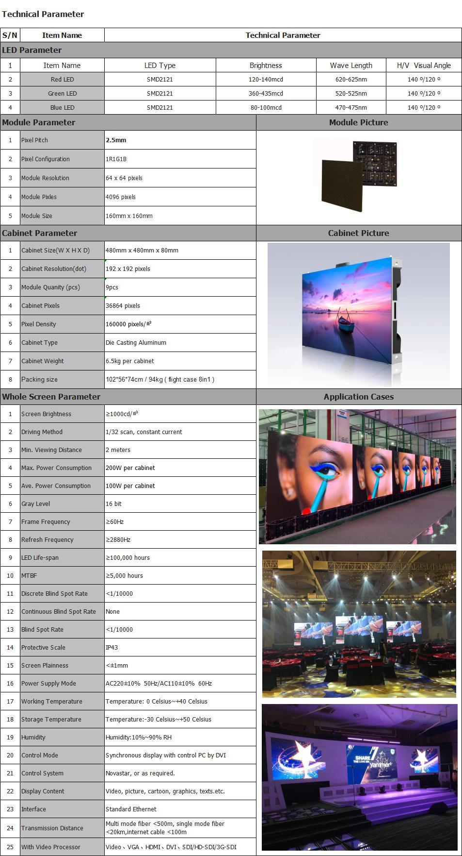 P2.5 Entertainment Stage Screen Video Advertising Module LED Screen