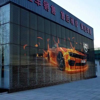 Video Advertising Glass Wall High Brightness Transparent LED Display Screen