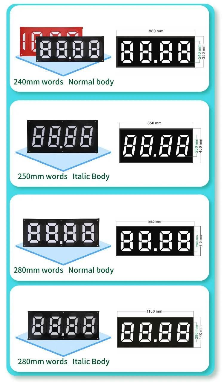 Magnetic Flip7-Segment Code Oil Price Board Used for Gas Station Oil Price Display Waterproof and Power Saving