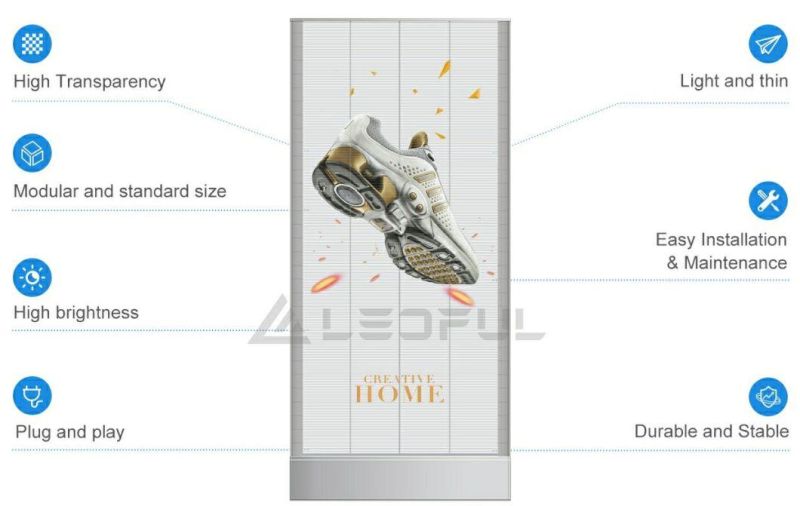 High Quality Transparent Indoor LED Display for Advertising Billboard (TPW1200)