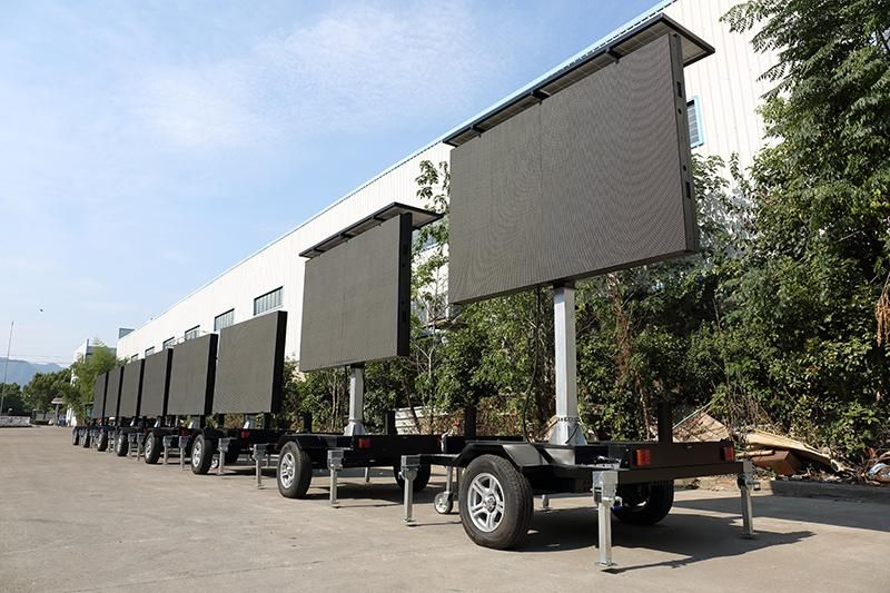 Outdoor Mobile LED Advertising Display Billboard Trailer with Solar Panel