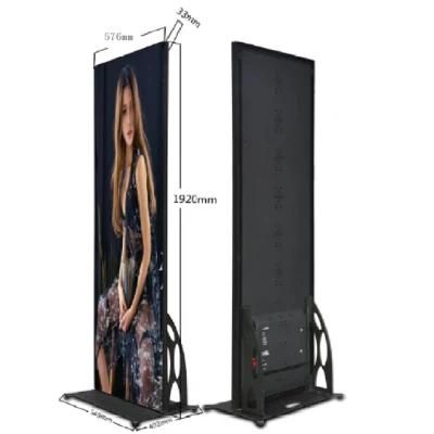 WiFi 4G Control P2.5 Indoor Floor Standing LED Mirror Screen Digital Signage Display