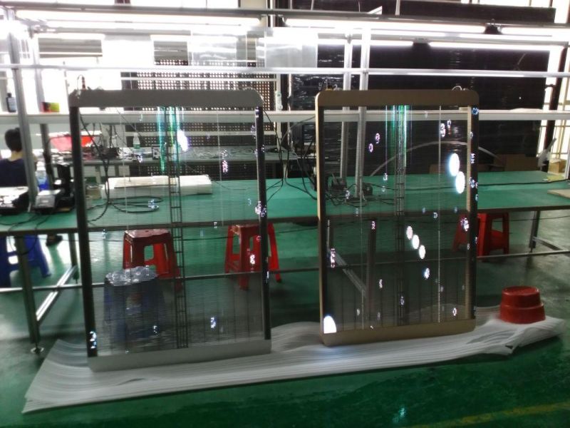 Mesh Curtain Window See-Through Glass Screen Transparent LED Display