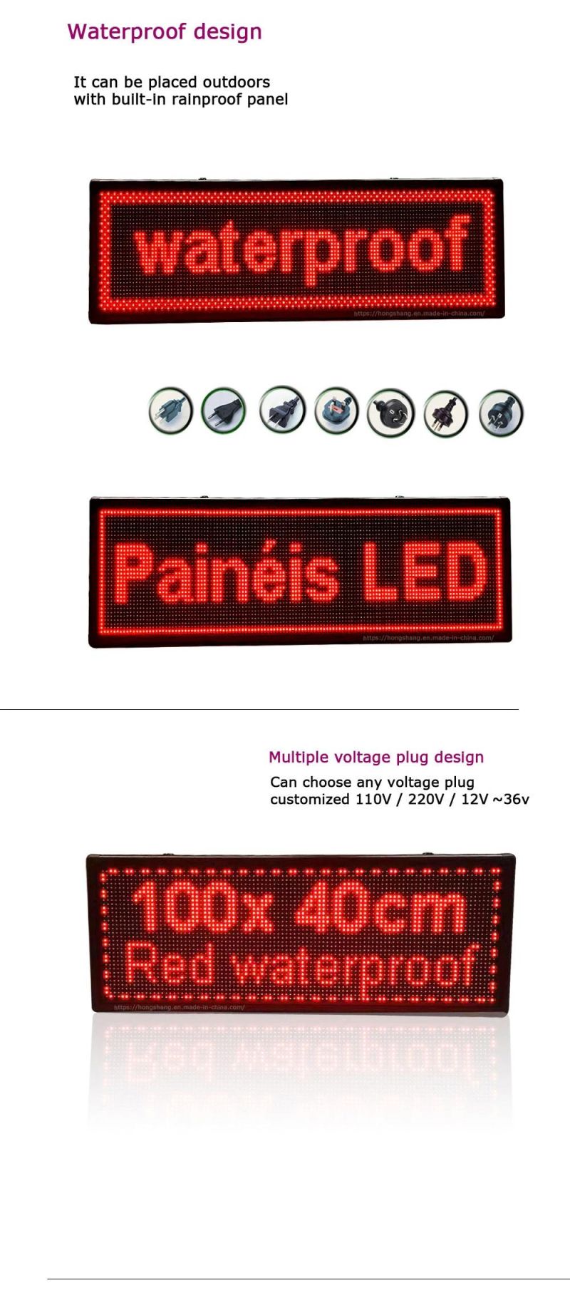 P10 Outdoor Red Hanging Digital LED Screen Billboard