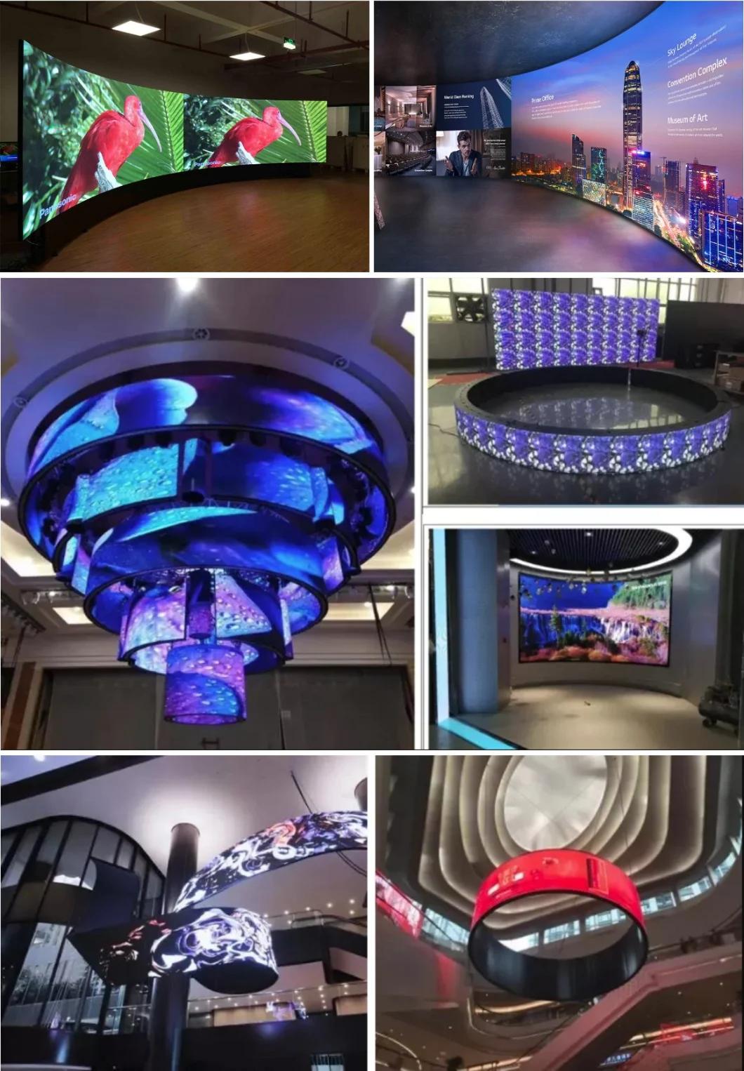 Cylindrical Soft LED Panels Full Color LED Displays P2 Flexible Soft LED Screen LED Billboard Curved LED Screen